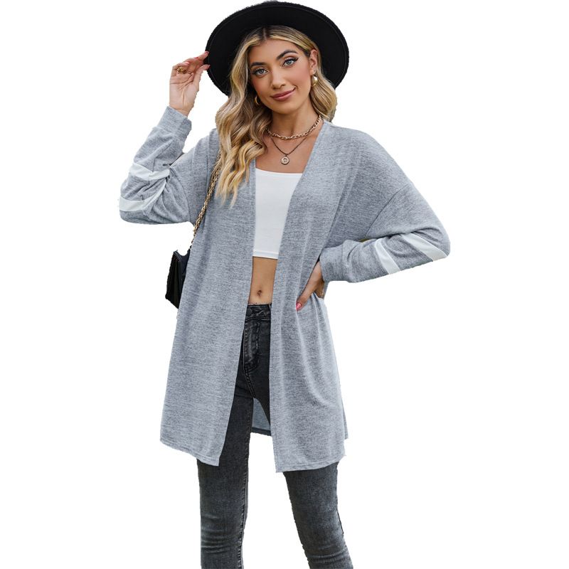TIOZONEY - Sudadera Patchwork Colour Block Cardigan para mujer