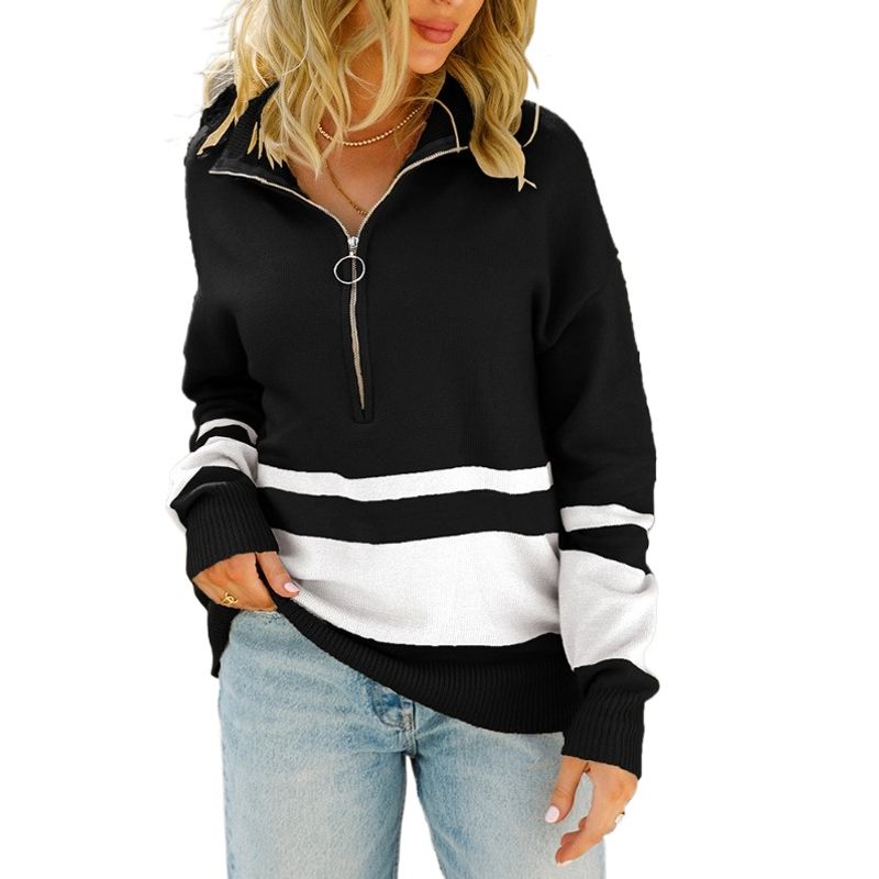 TIOZONEY - Sudadera con mangas de punto para mujer