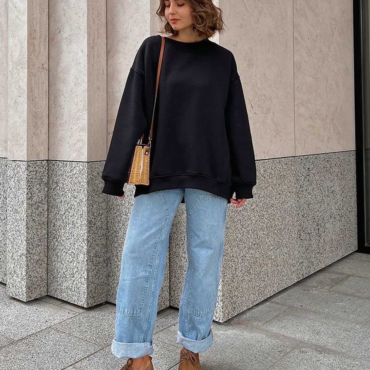 TIOZONEY - Sudadera suelta de cuello redondo para mujer