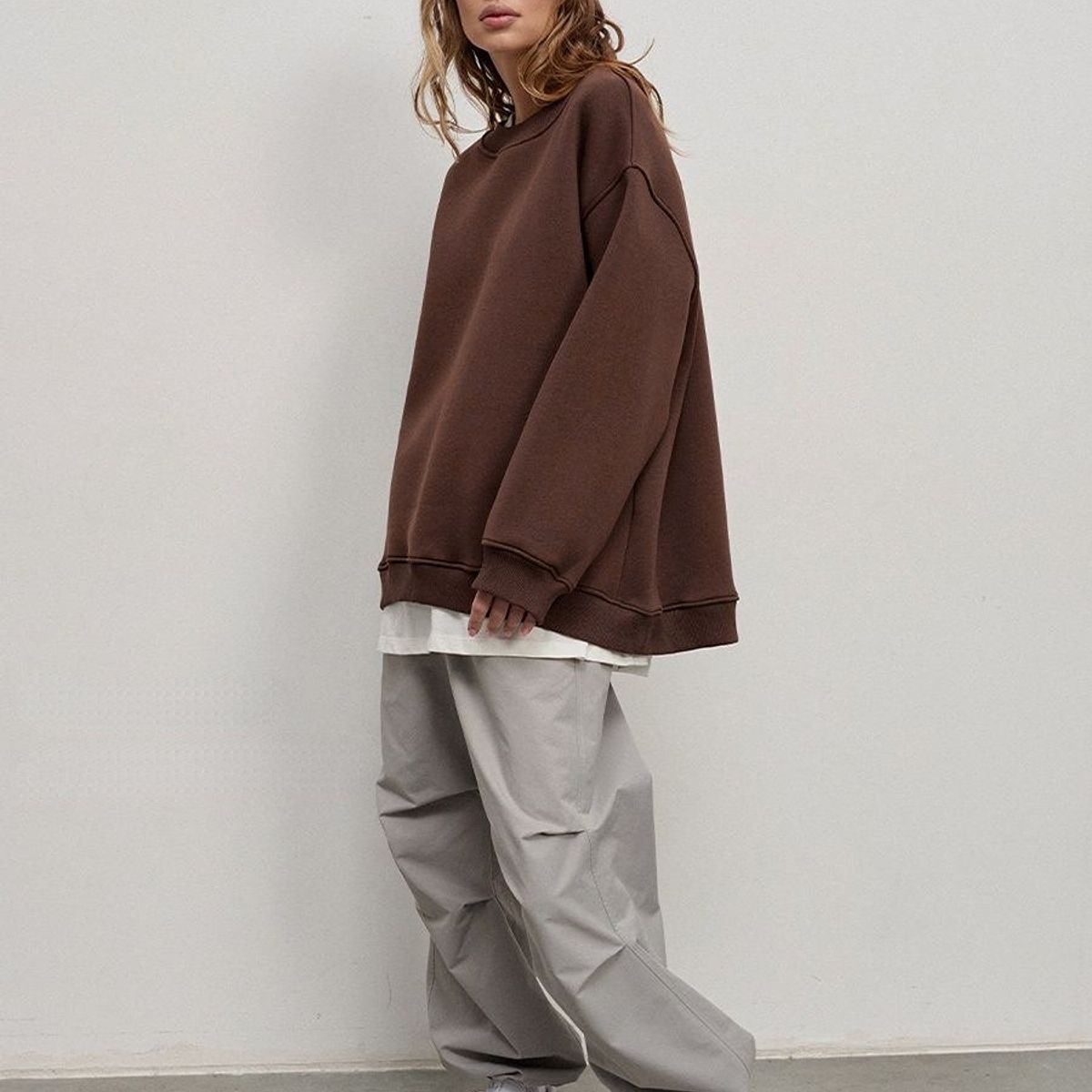 TIOZONEY - Sudadera suelta de cuello redondo para mujer