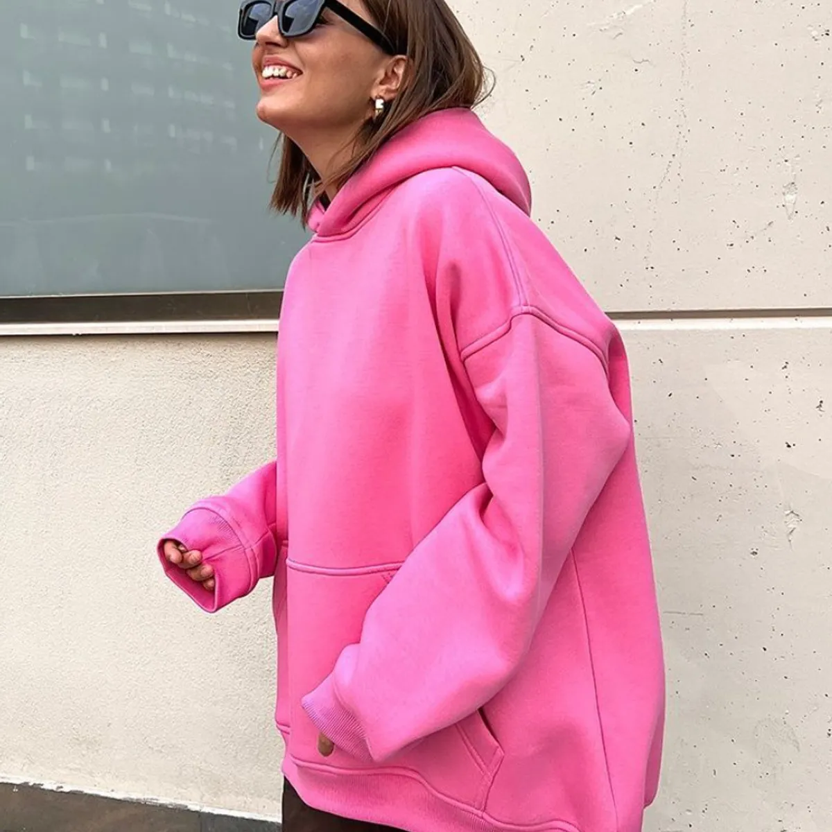 TIOZONEY - Sudadera con capucha y bolsillo holgado para mujer