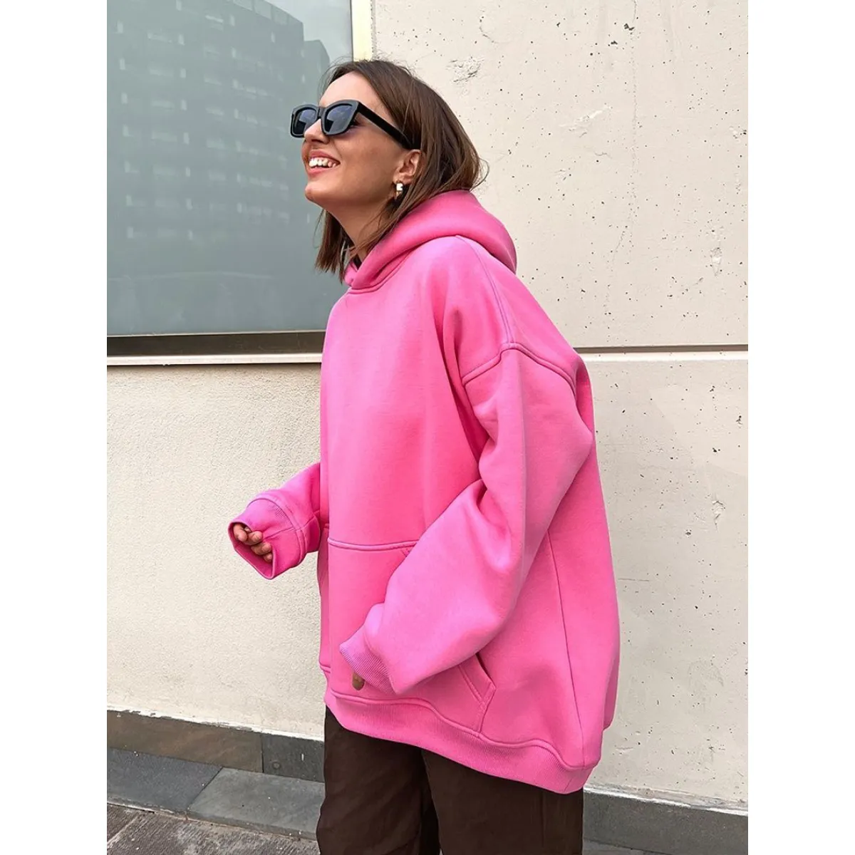 TIOZONEY - Sudadera con capucha y bolsillo holgado para mujer