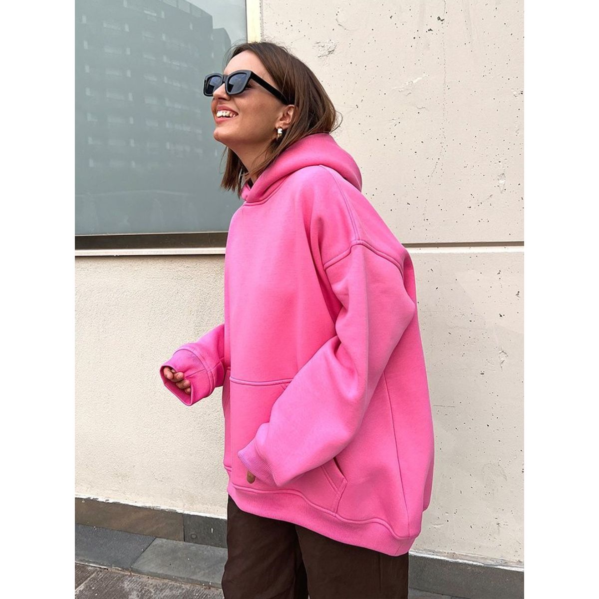 TIOZONEY - Sudadera con capucha y bolsillo holgado para mujer