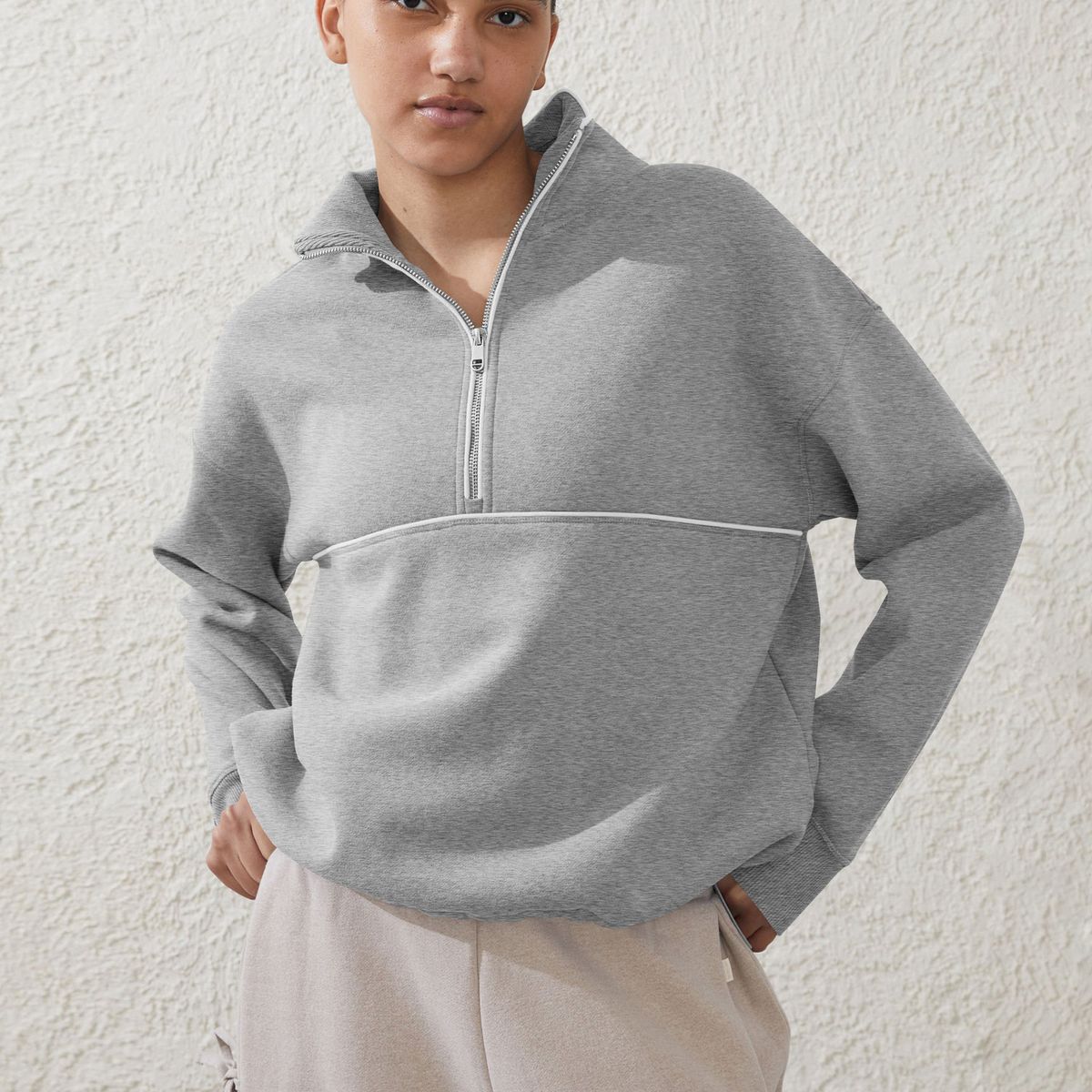 TIOZONEY - Sudadera con media cremallera para mujer