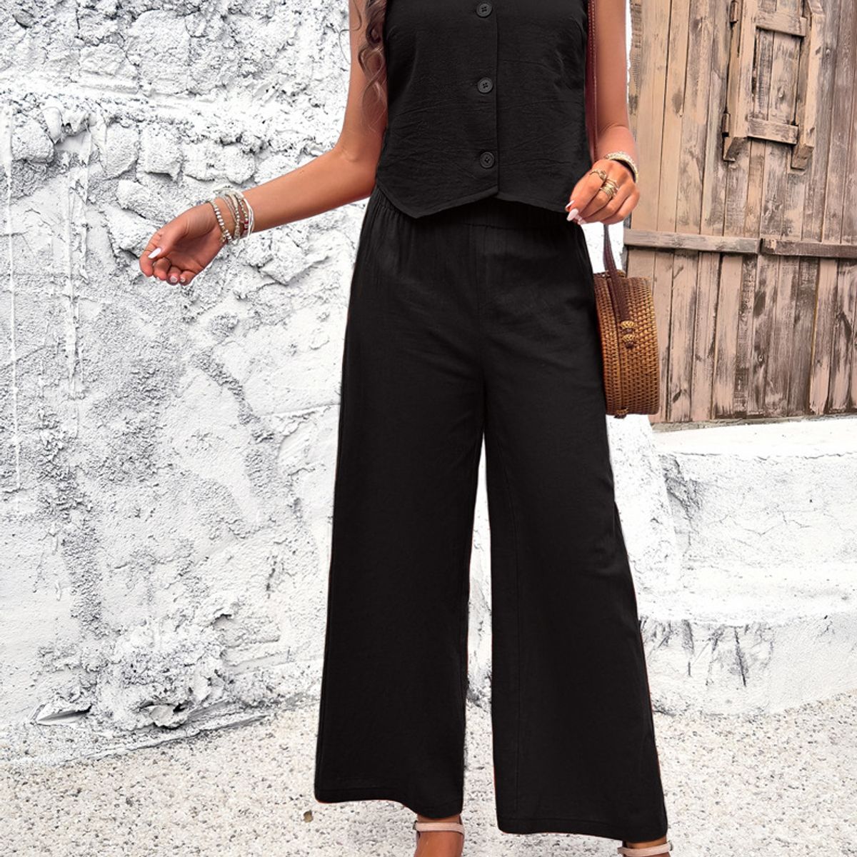 TIOZONEY - Conjunto de chaleco para mujer