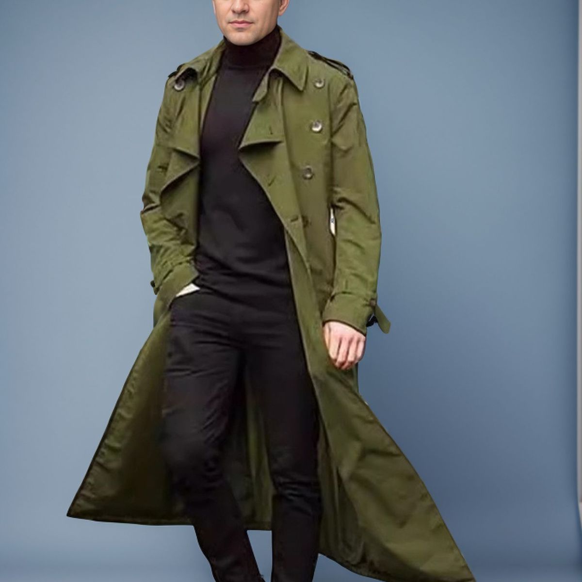 TIOZONEY - Abrigo a prueba de viento casual para hombres