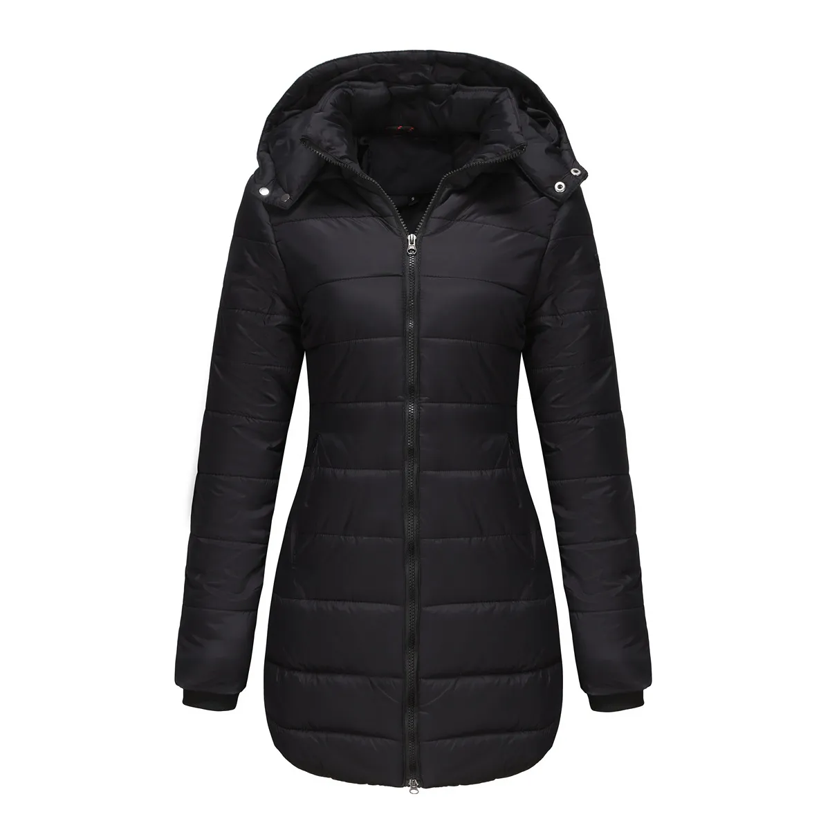 TIOZONEY - Parka Manga Larga Mujer - Negro