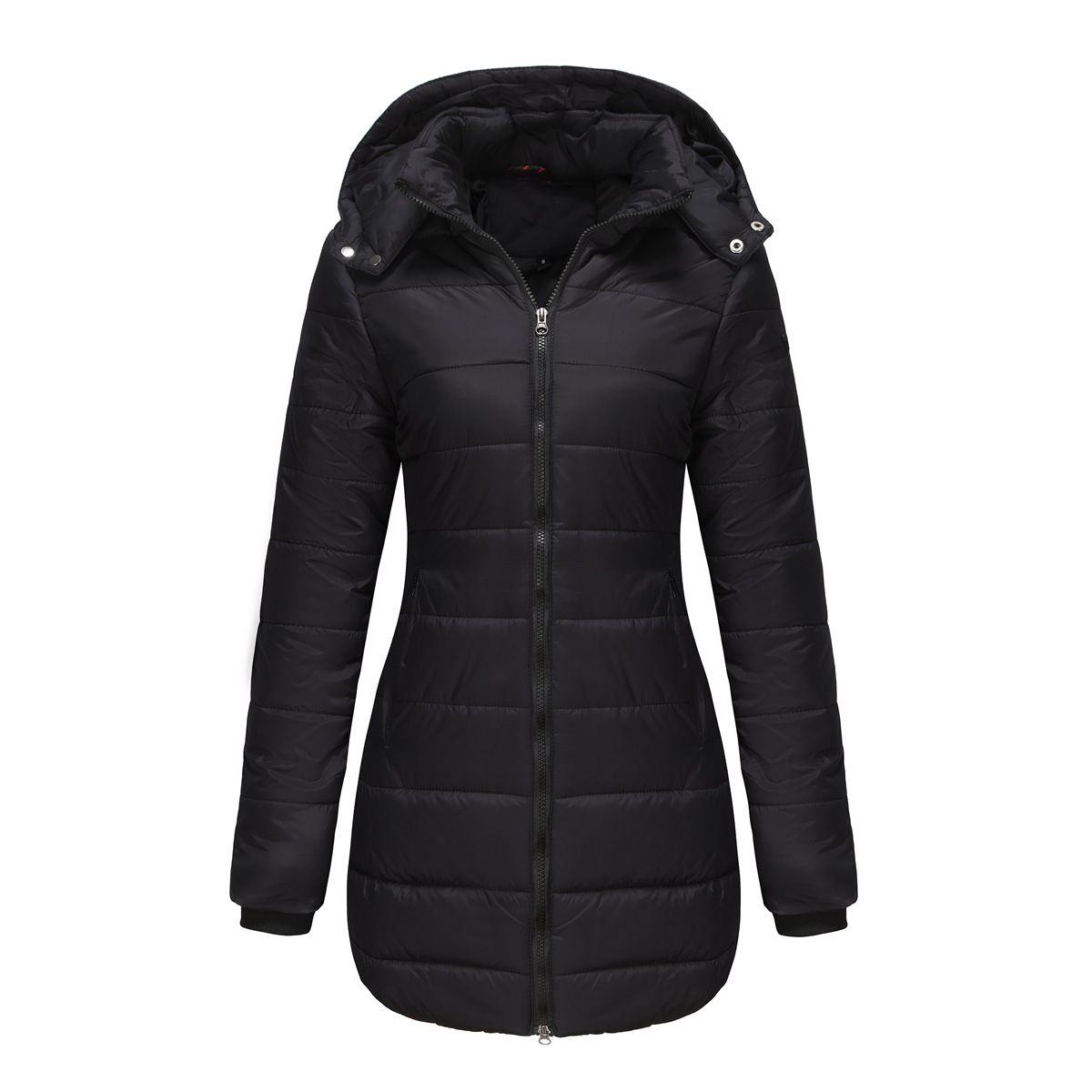 TIOZONEY - Parka Manga Larga Mujer - Negro