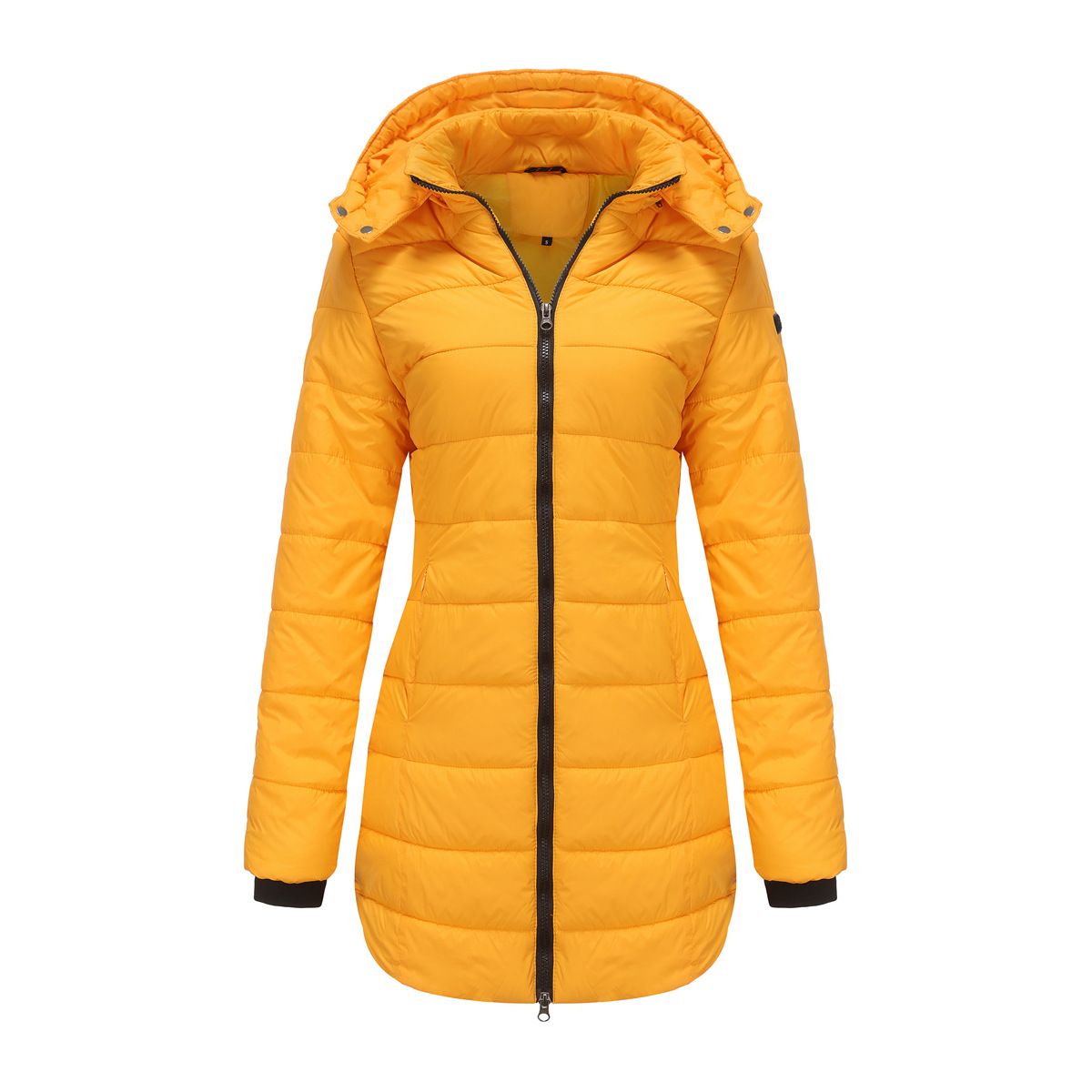 TIOZONEY - Parka Manga Larga Mujer - Amarillo