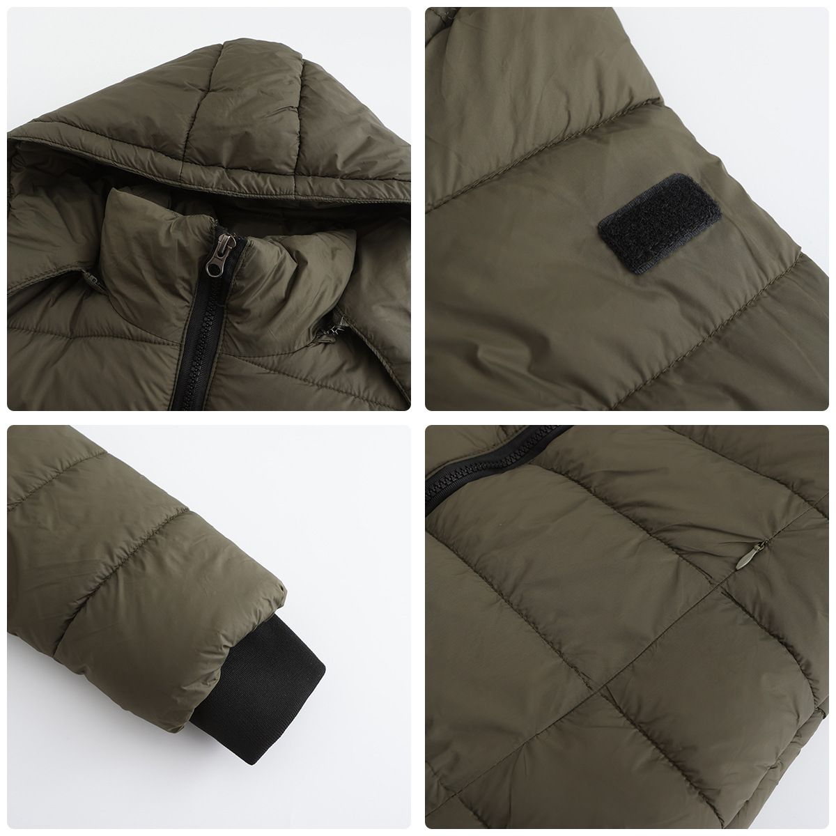 TIOZONEY - Parka Manga Larga Mujer - Verde