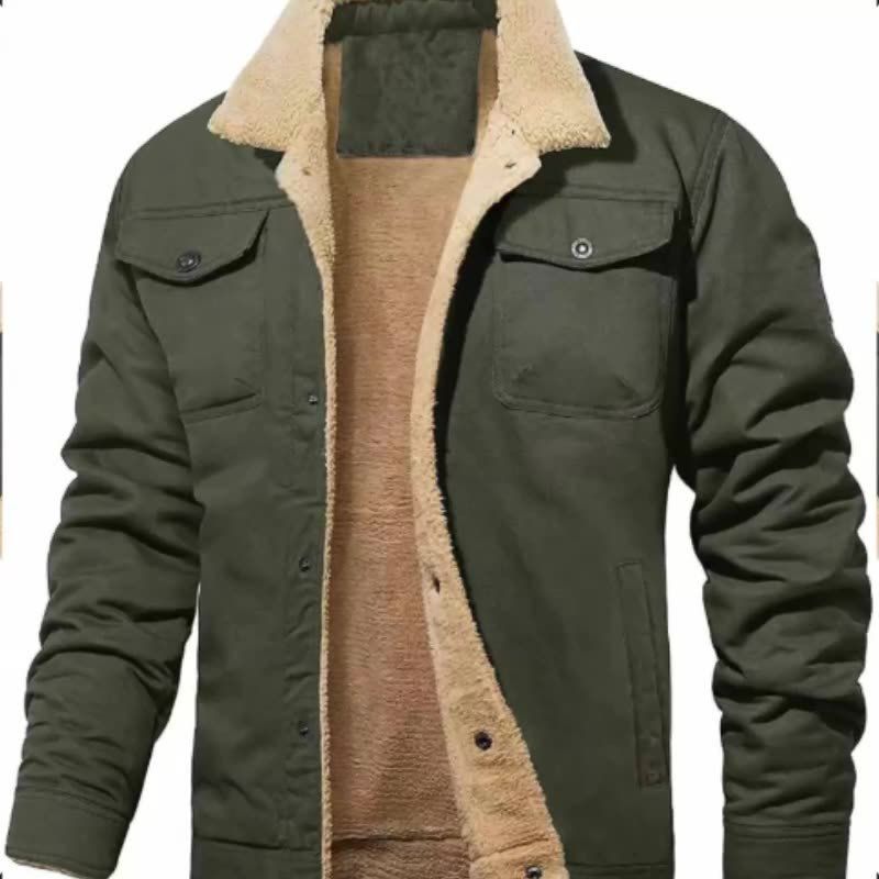 TIOZONEY - Chaqueta de solapa de invierno para hombres