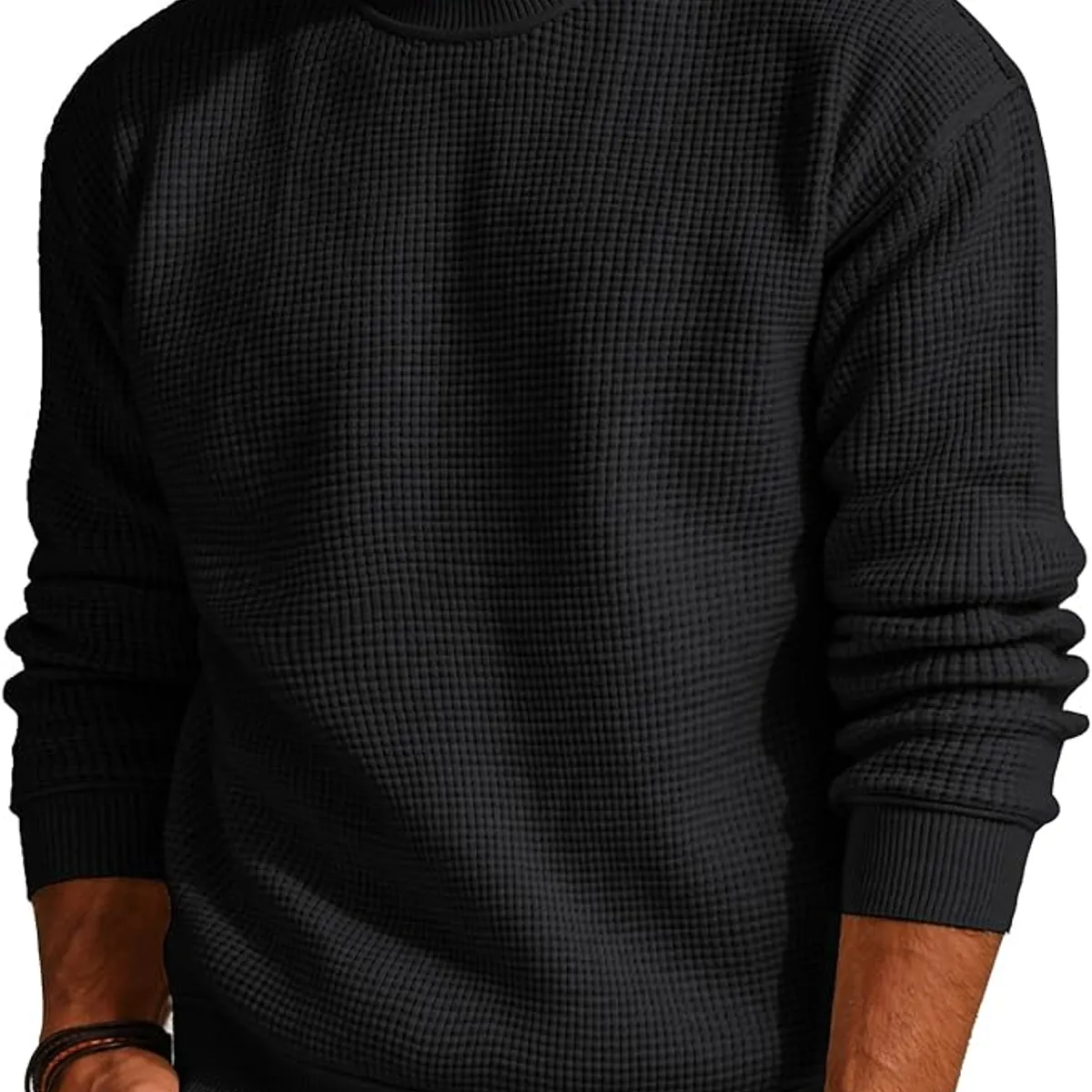 TIOZONEY - Suéter de punto con cuello redondo