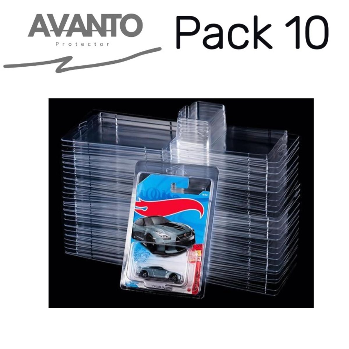 GENERICO - 10 Protectores de plastico compatible para Hot Wheels