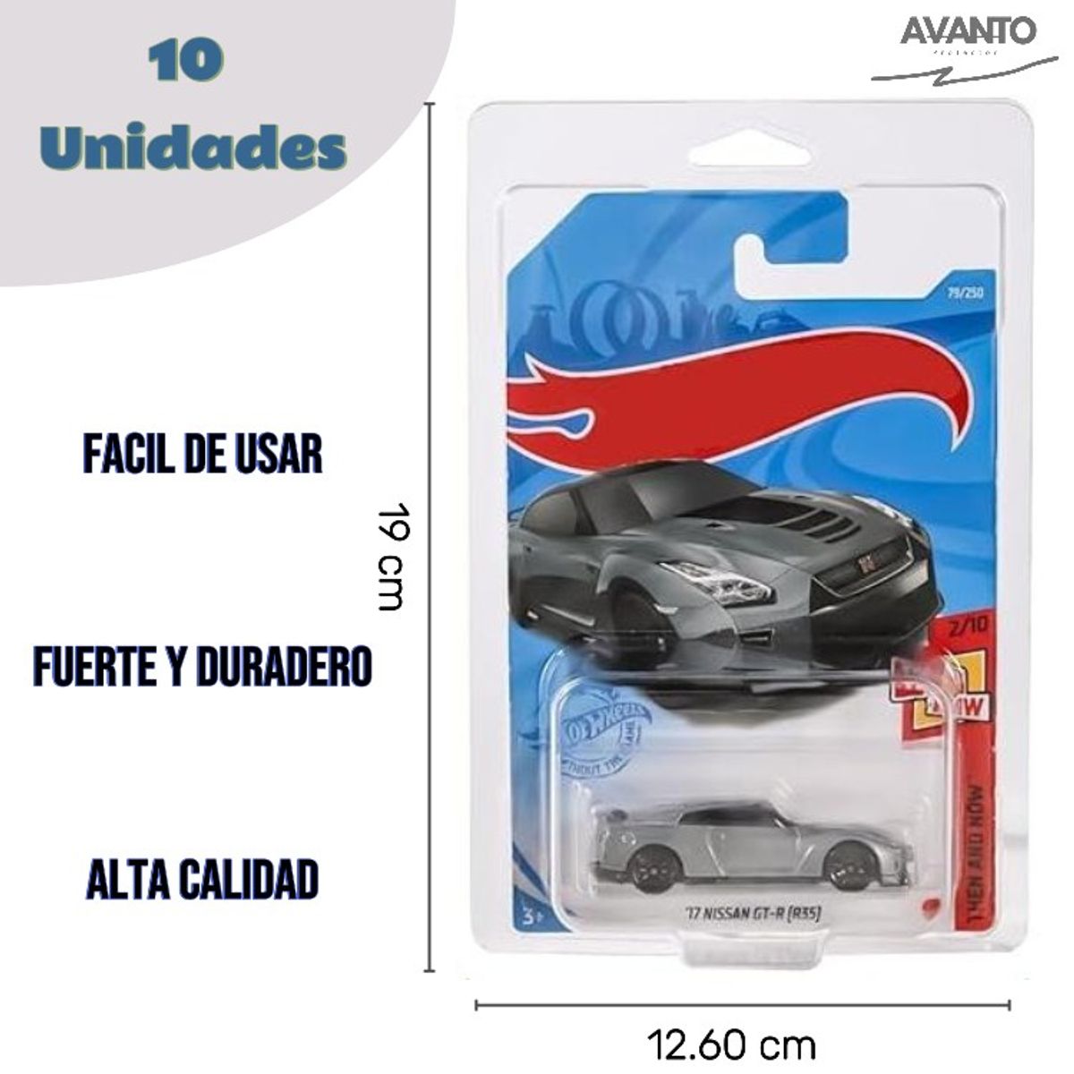 GENERICO - 10 Protectores de plastico compatible para Hot Wheels