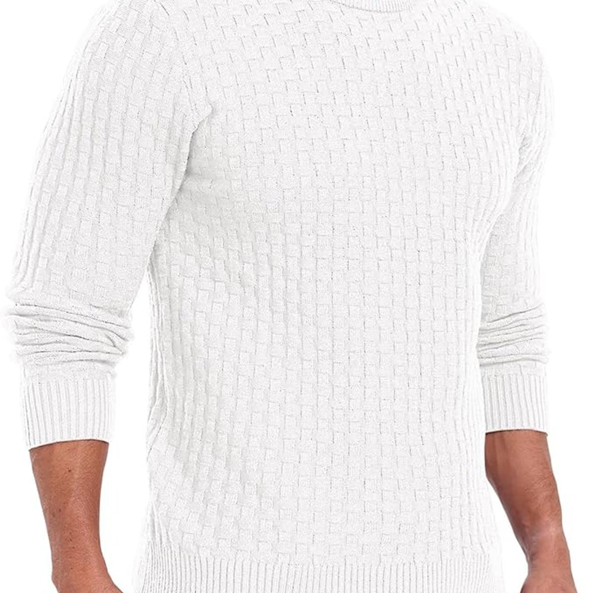 TIOZONEY - Suéter de hombre con cuello redondo