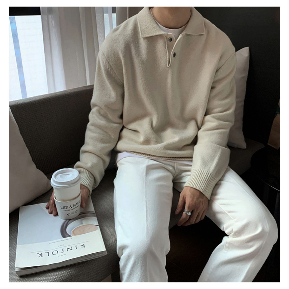 TIOZONEY - Camisa de punto polo para hombres.