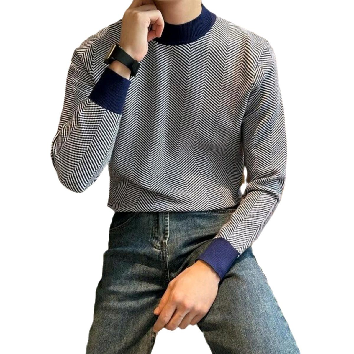 TIOZONEY - Camisa de punto polo para hombres