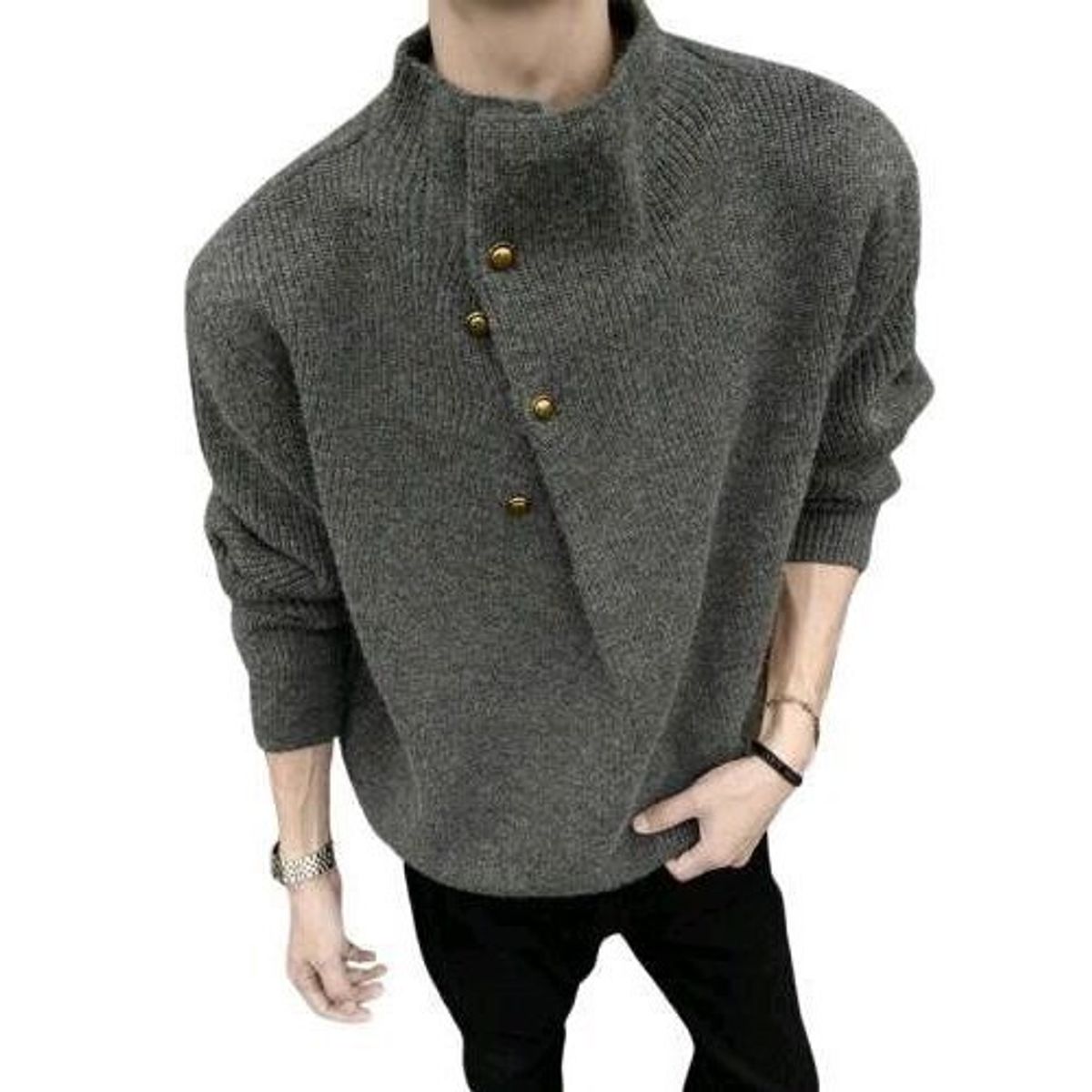 TIOZONEY - Suéter de lana para hombres