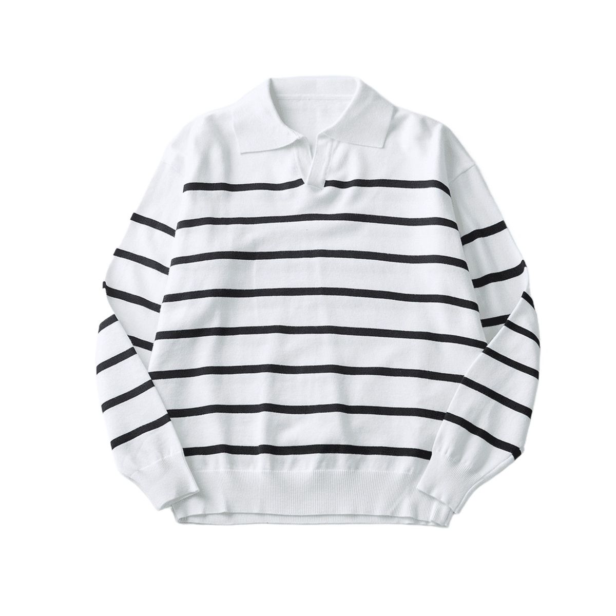 TIOZONEY - Suéter polo de punto para hombres de manga larga