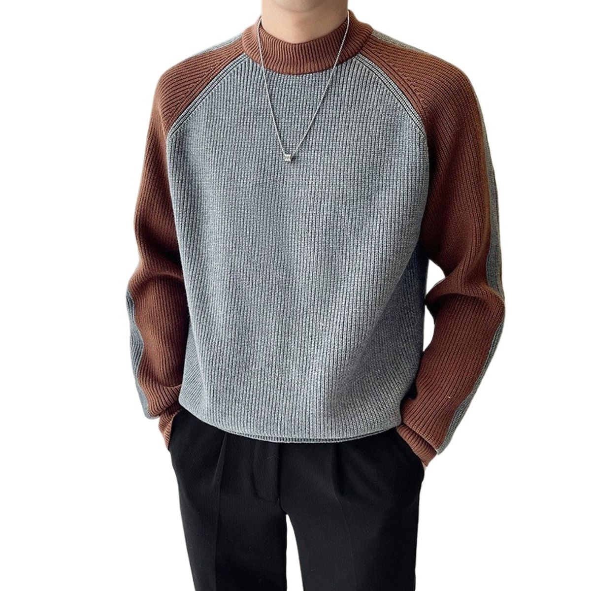 TIOZONEY - Sudadera de cuello redondo para hombres