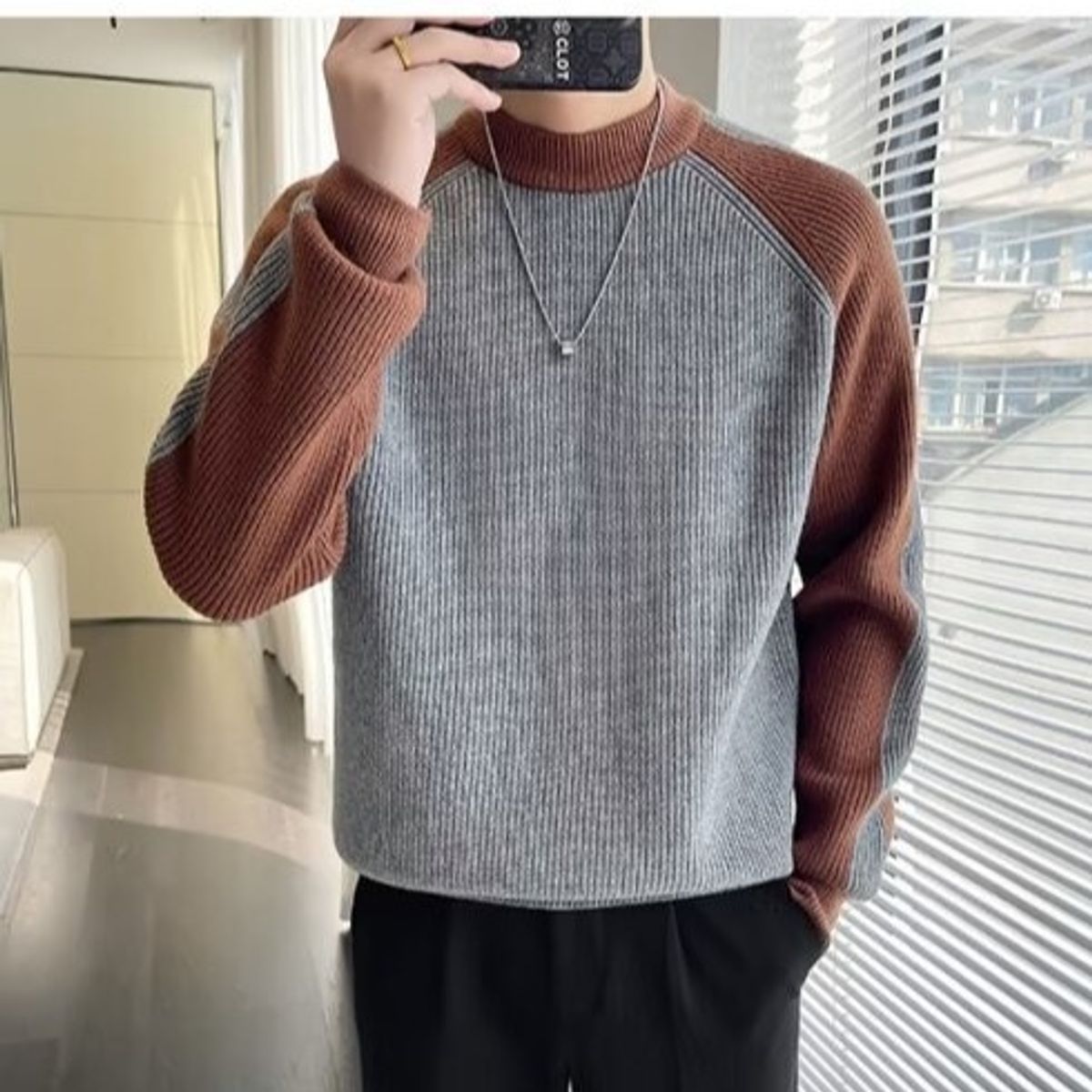 TIOZONEY - Sudadera de cuello redondo para hombres