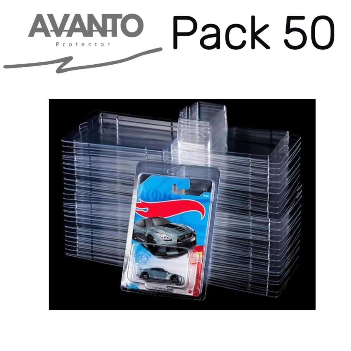 GENERICO - 50 Protectores de plastico compatible para Hot Wheels