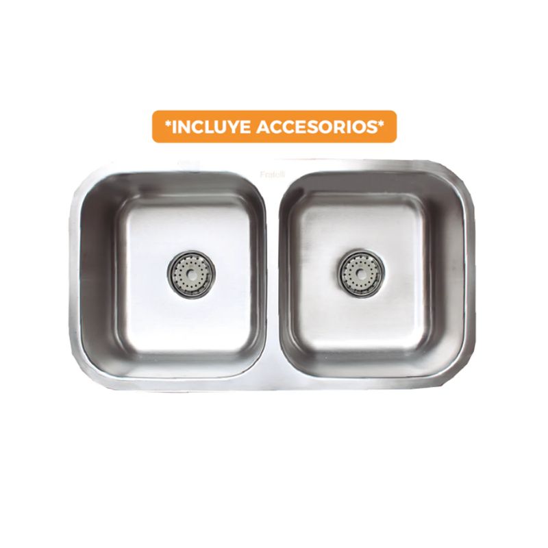 FRATELLI - LAVADERO DE COCINA ACERO DOBLE POZA SATINADO LP-8246