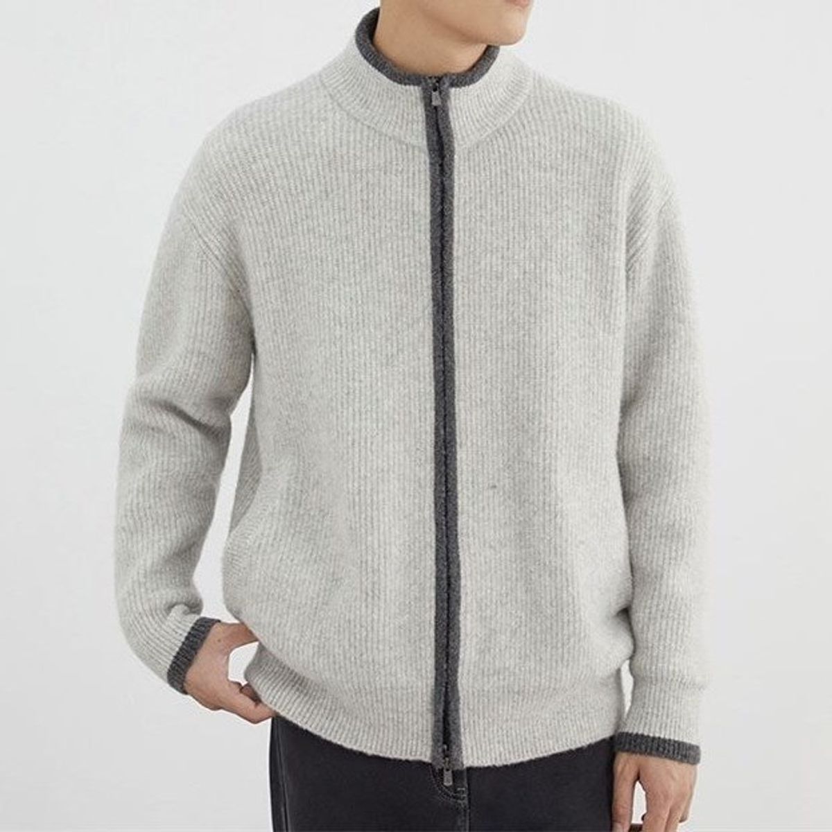 TIOZONEY - Chaqueta de suéter de lana para hombres