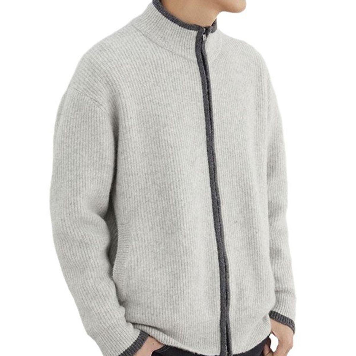 TIOZONEY - Chaqueta de suéter de lana para hombres