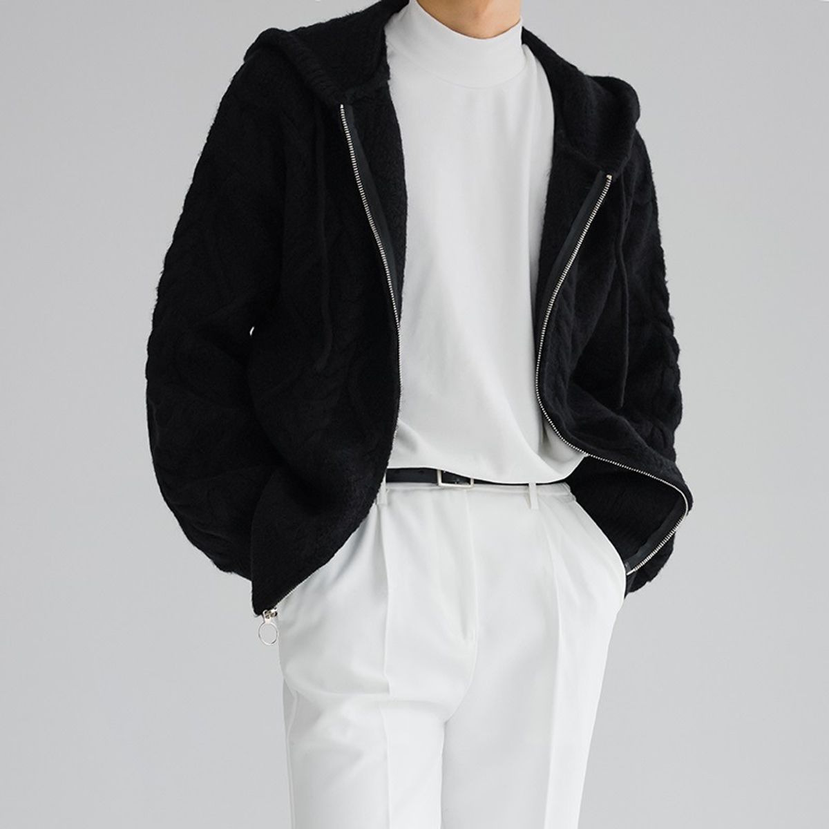 TIOZONEY - Chaqueta de suéter de lana para hombres