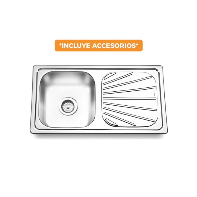 FRATELLI - LAVADERO DE COCINA ACERO CON ESCURRIDERO SATINADO LP-9046