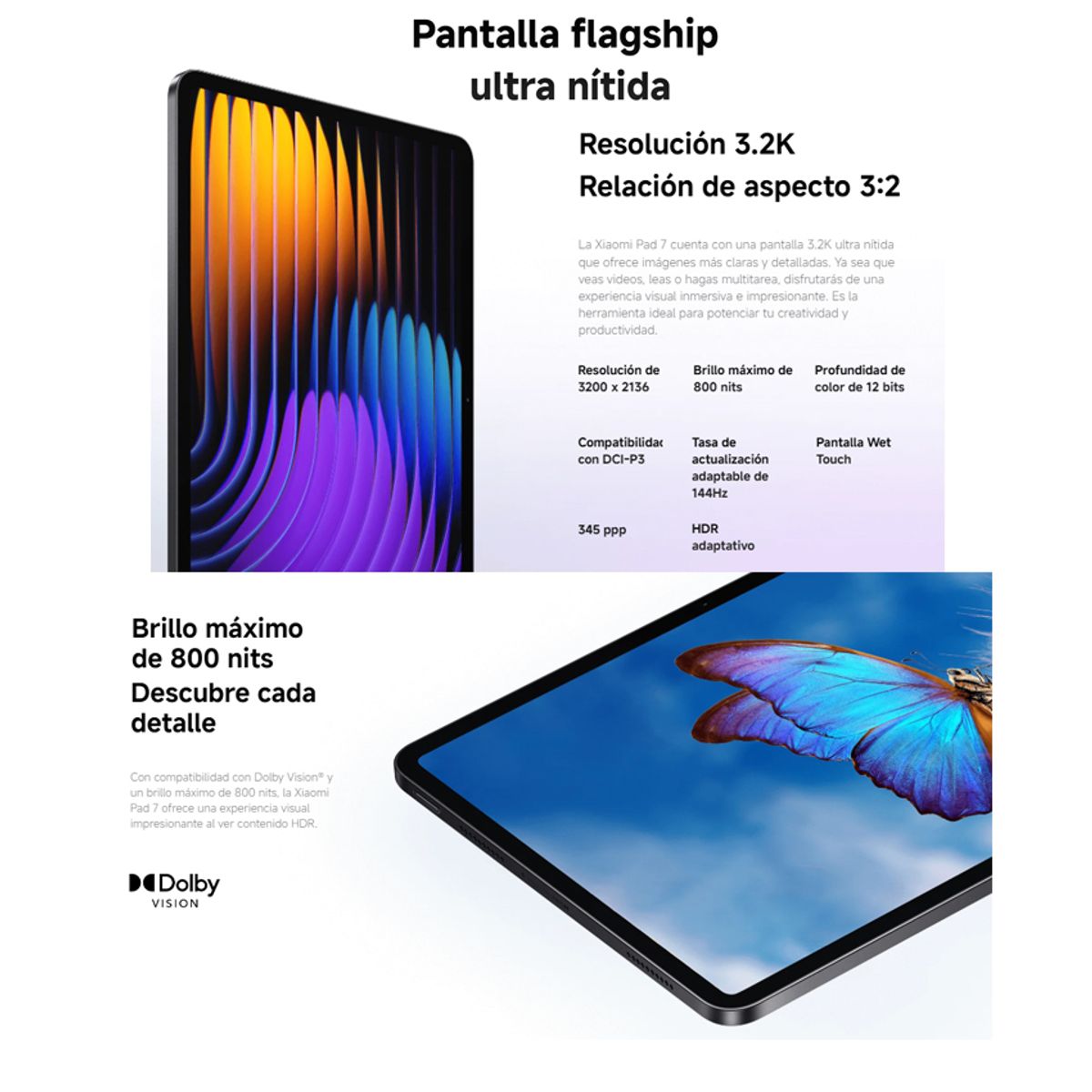 XIAOMI - Tablet Xiaomi Pad 7 Snapdragon 7+, 8GB RAM, 256GB ROM Wi-Fi 6E