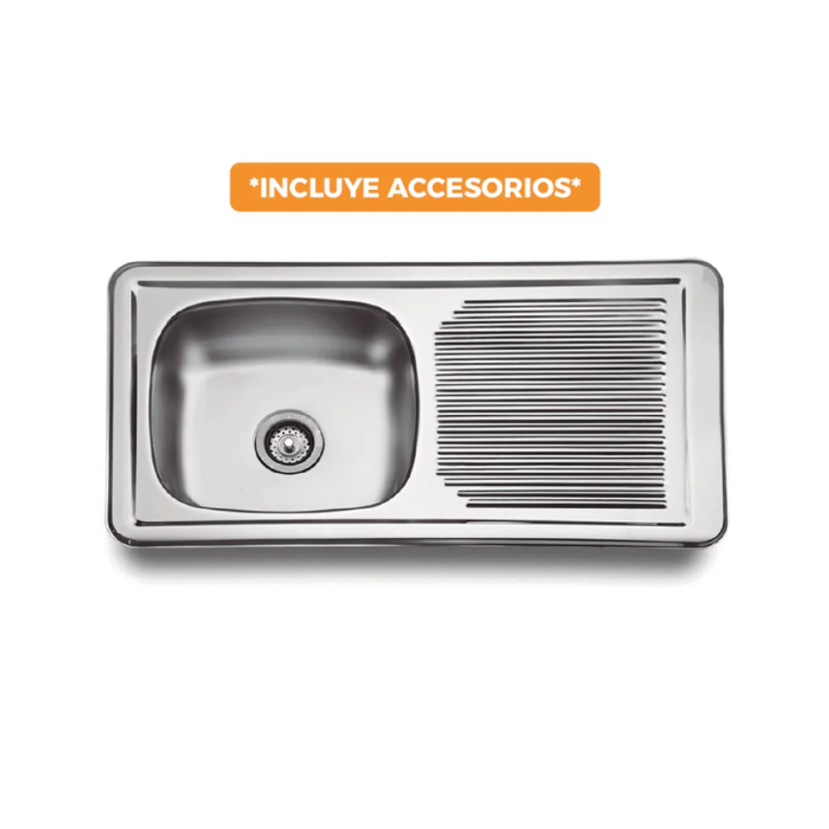 FRATELLI - LAVADERO DE COCINA ACERO CON ESCURRIDERO SATINADO  LP-9449