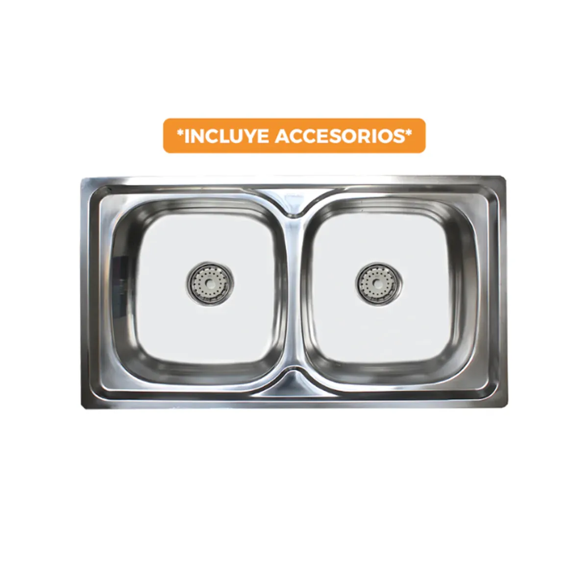FRATELLI - LAVADERO DE COCINA ACERO DOBLE POZA SATINADO LP-8550A