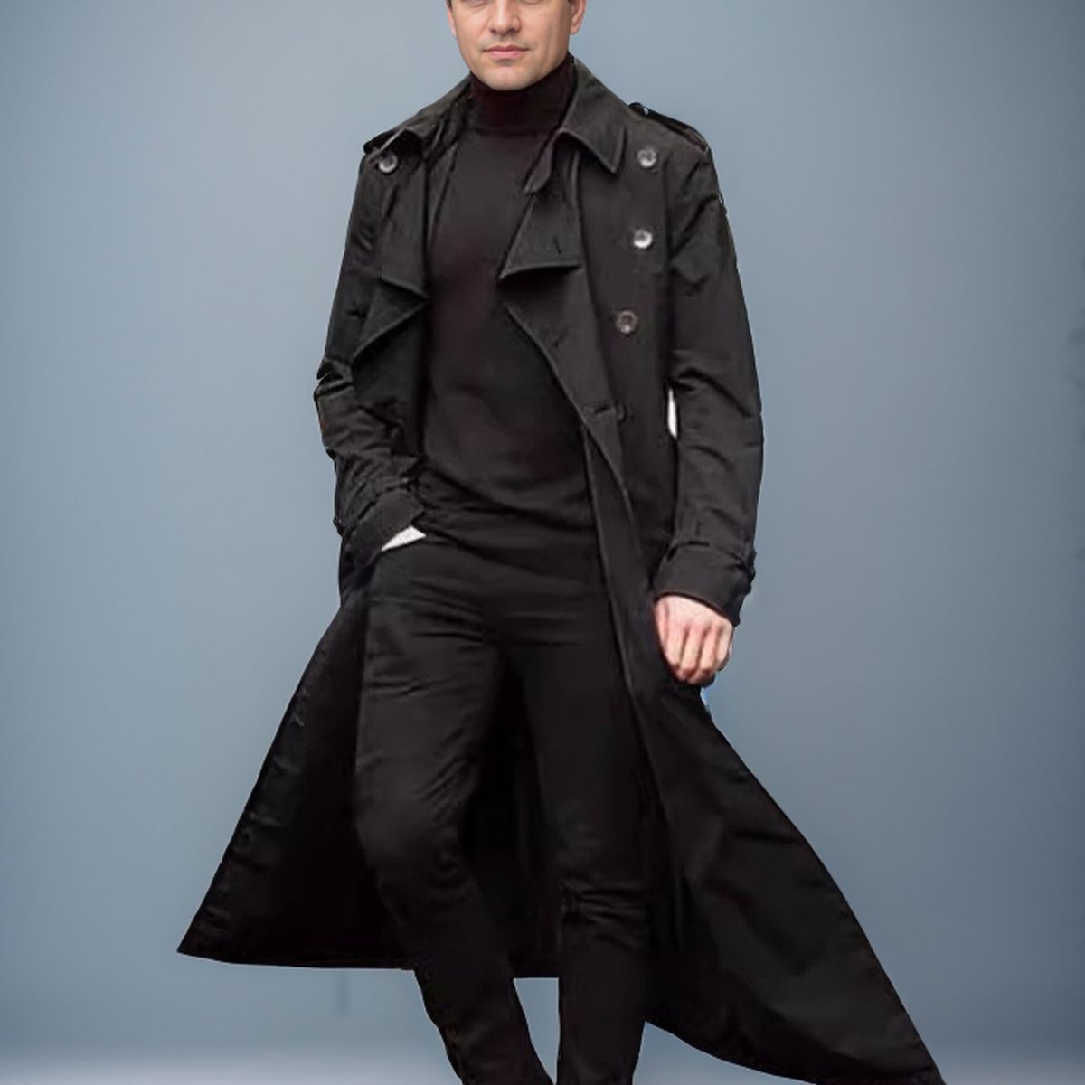 TIOZONEY - Abrigo a prueba de viento casual para hombres