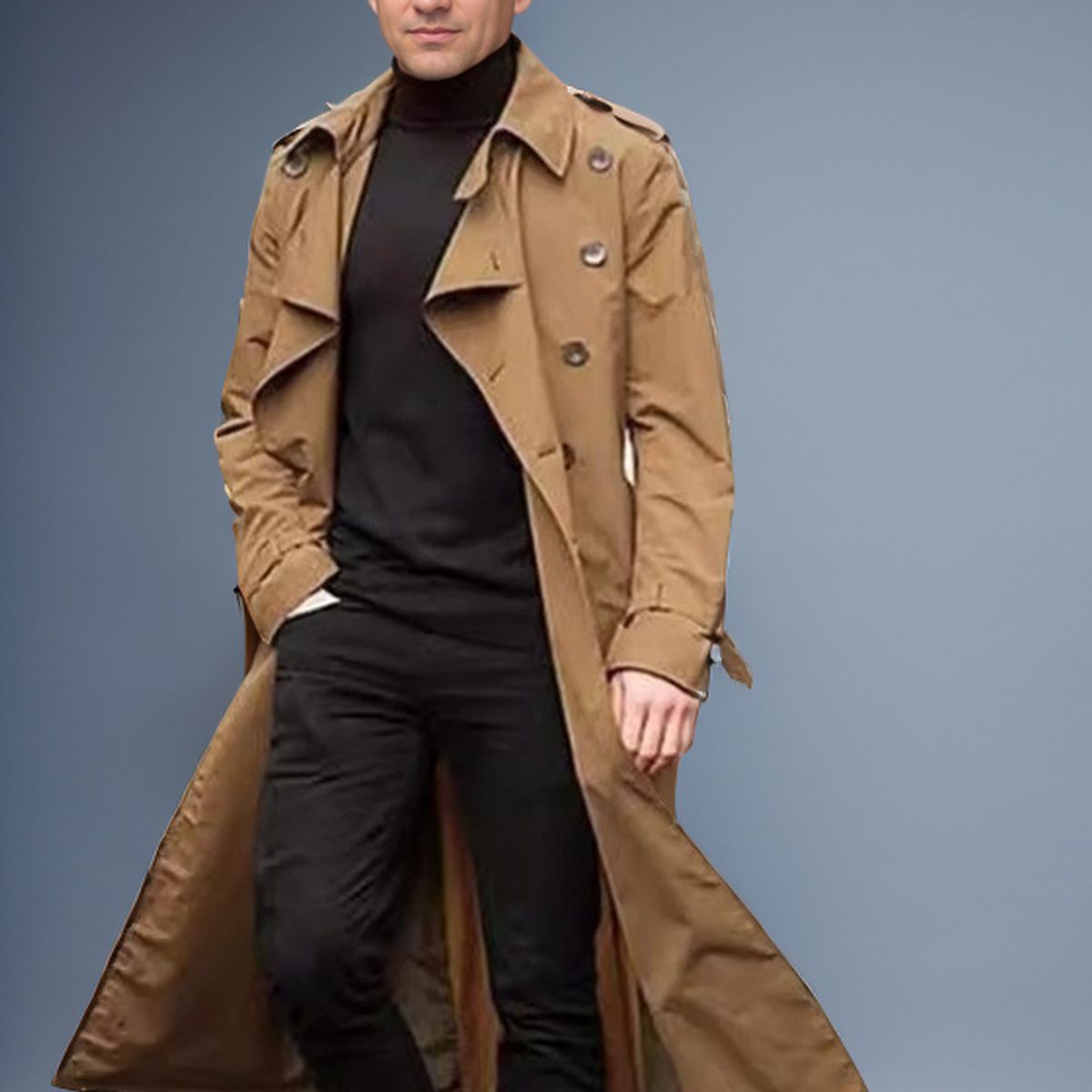 TIOZONEY - Abrigo a prueba de viento casual para hombres