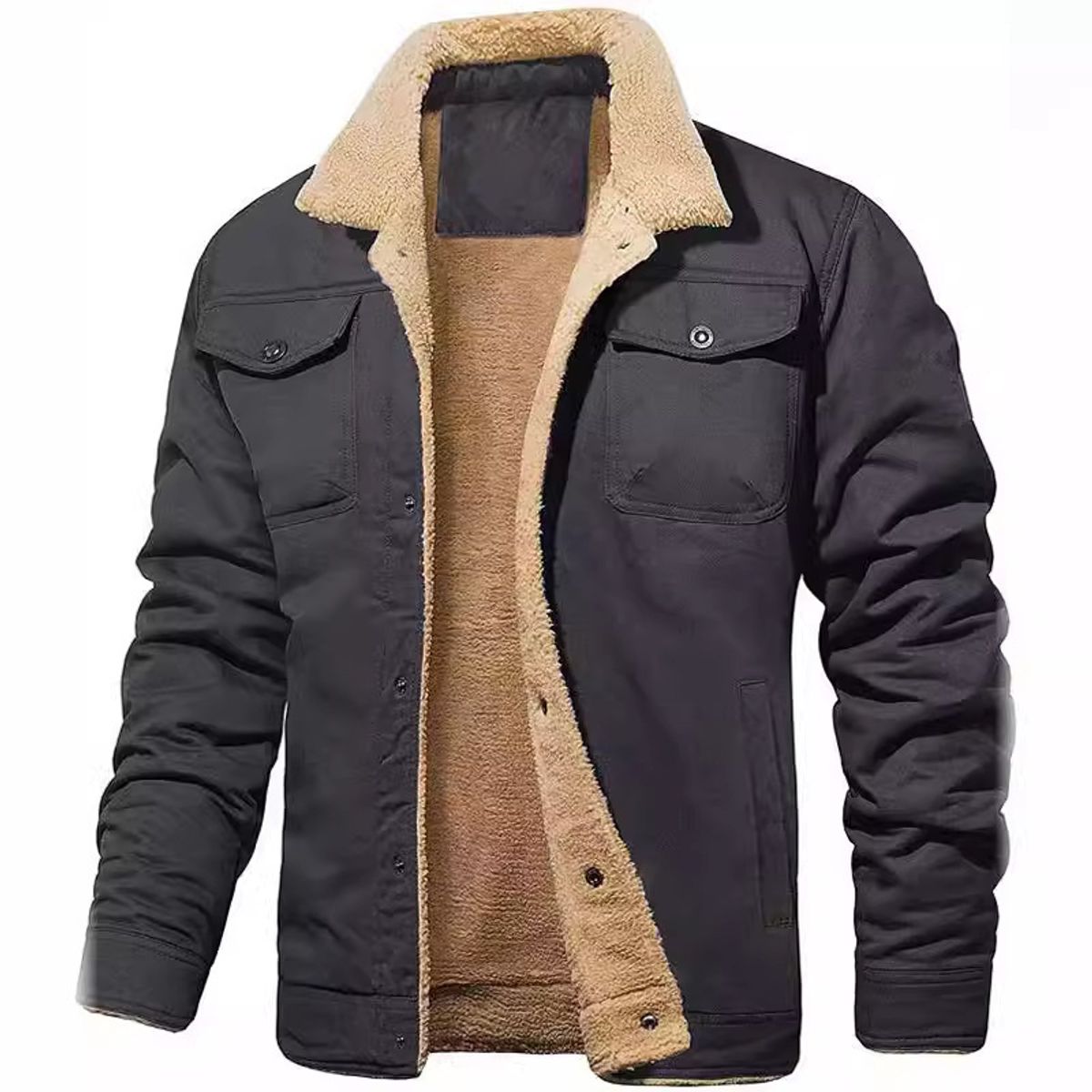 TIOZONEY - Chaqueta de solapa de invierno para hombres