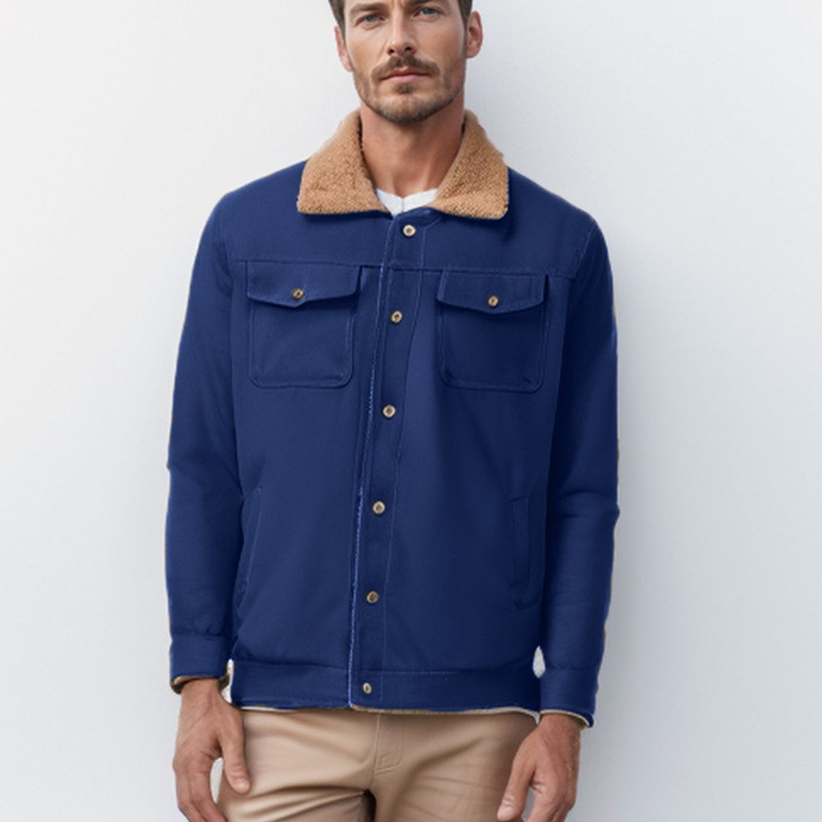 TIOZONEY - Chaqueta de solapa de invierno para hombres