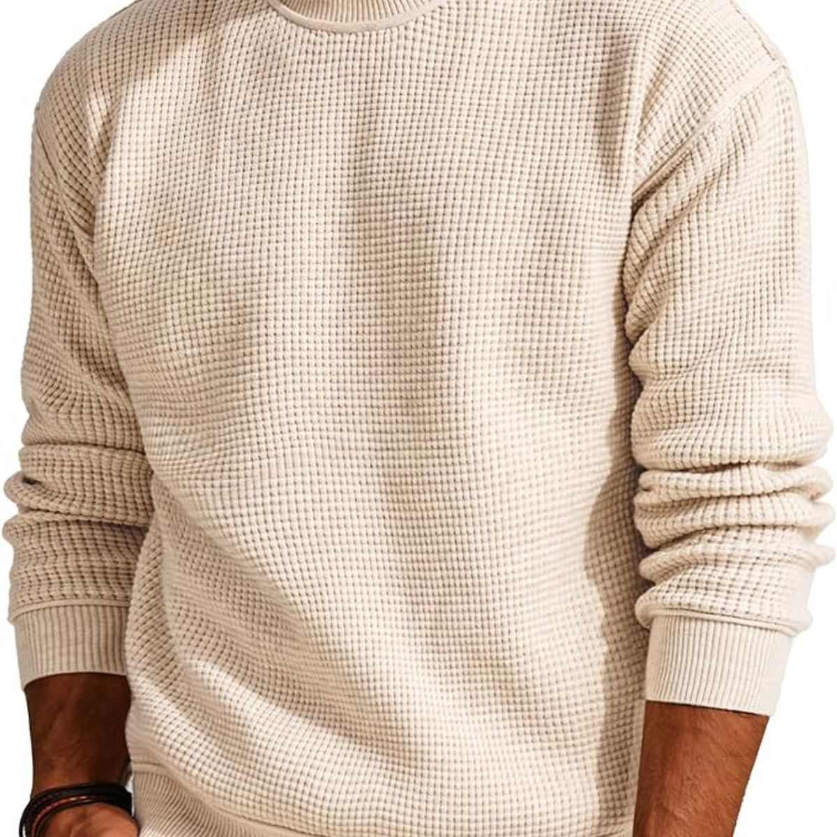 TIOZONEY - Suéter de punto con cuello redondo