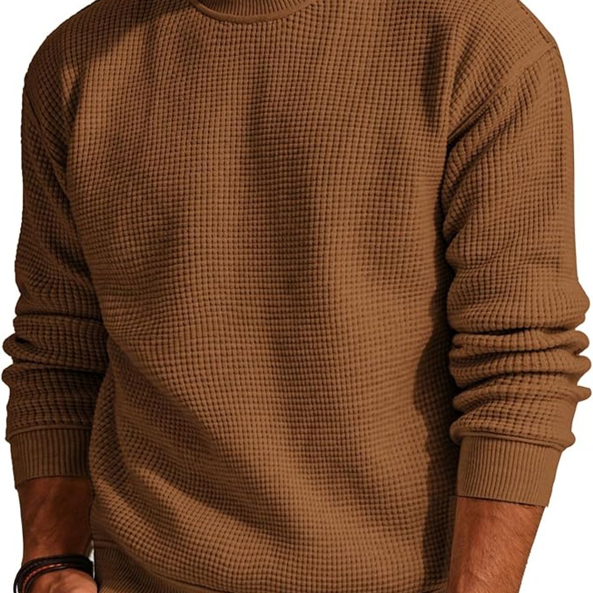 TIOZONEY - Suéter de punto con cuello redondo