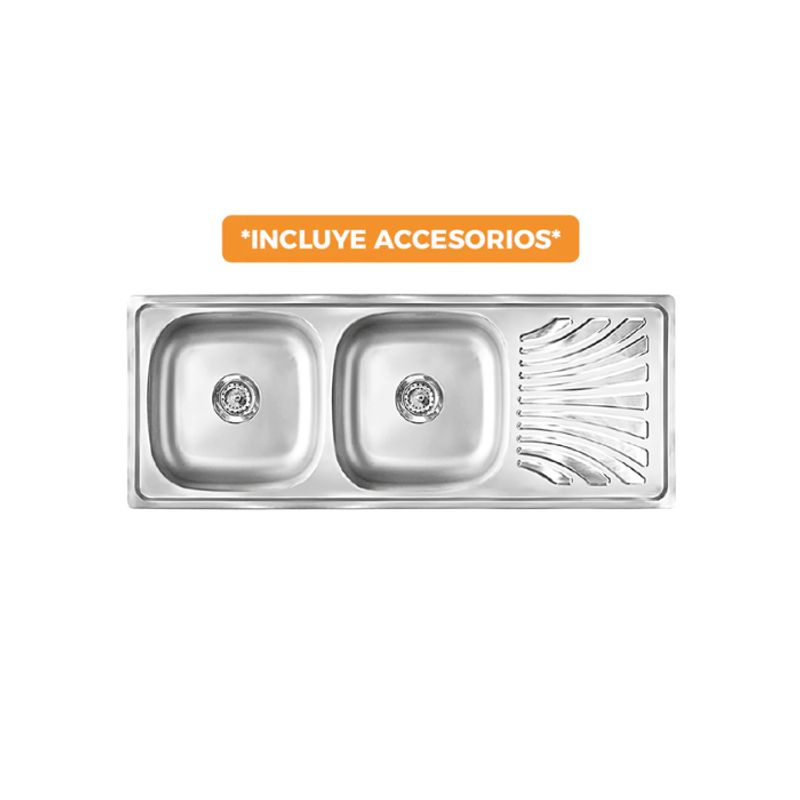FRATELLI - LAVADERO DE COCINA DOBLE POZA CON ESCURRIDERO LD-12050