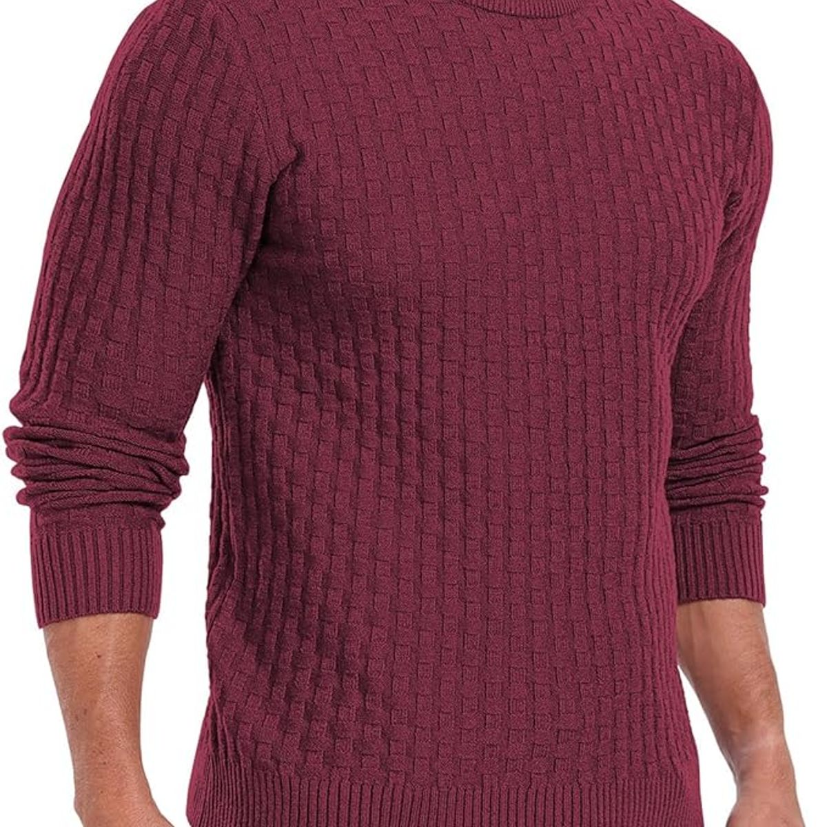 TIOZONEY - Suéter de hombre con cuello redondo