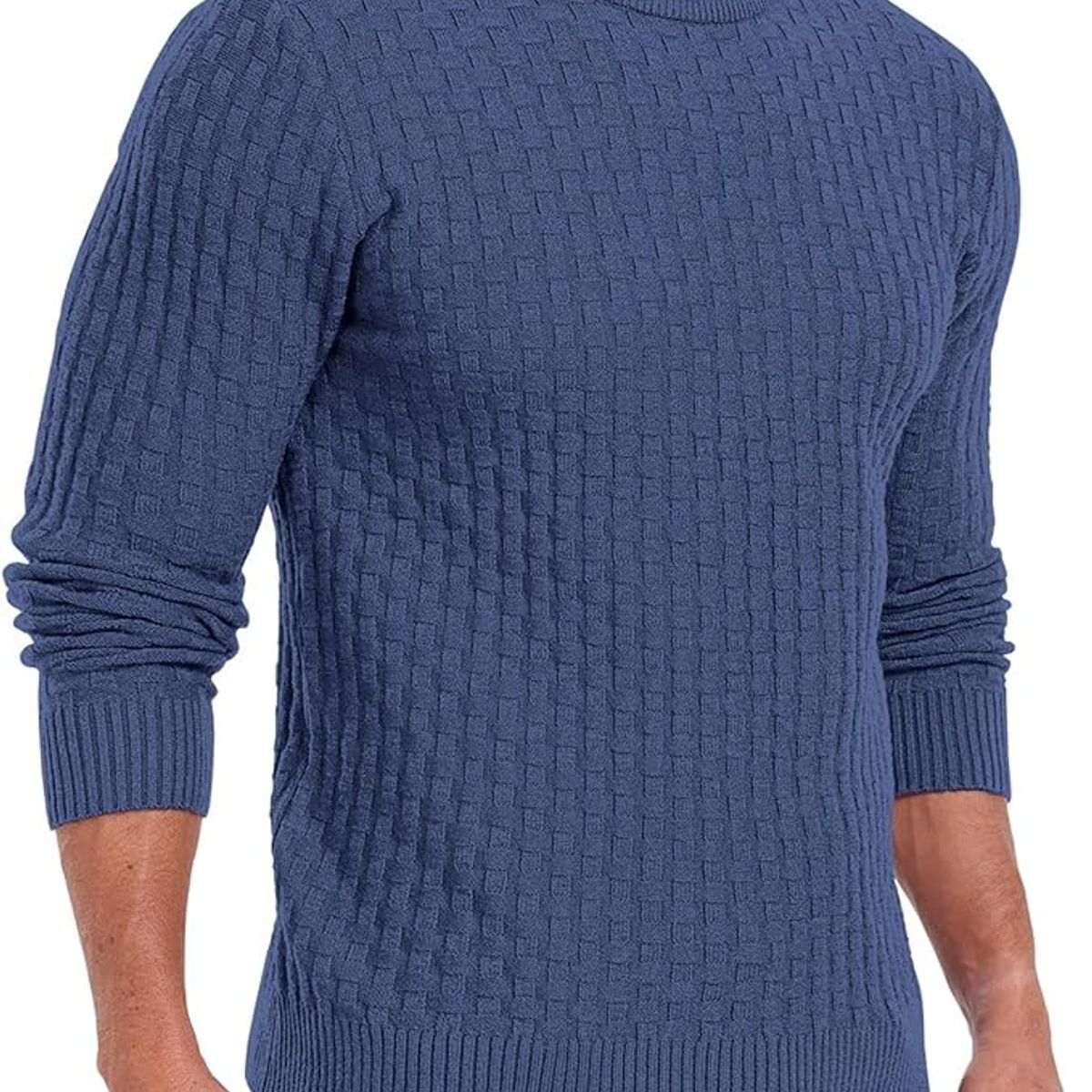 TIOZONEY - Suéter de hombre con cuello redondo