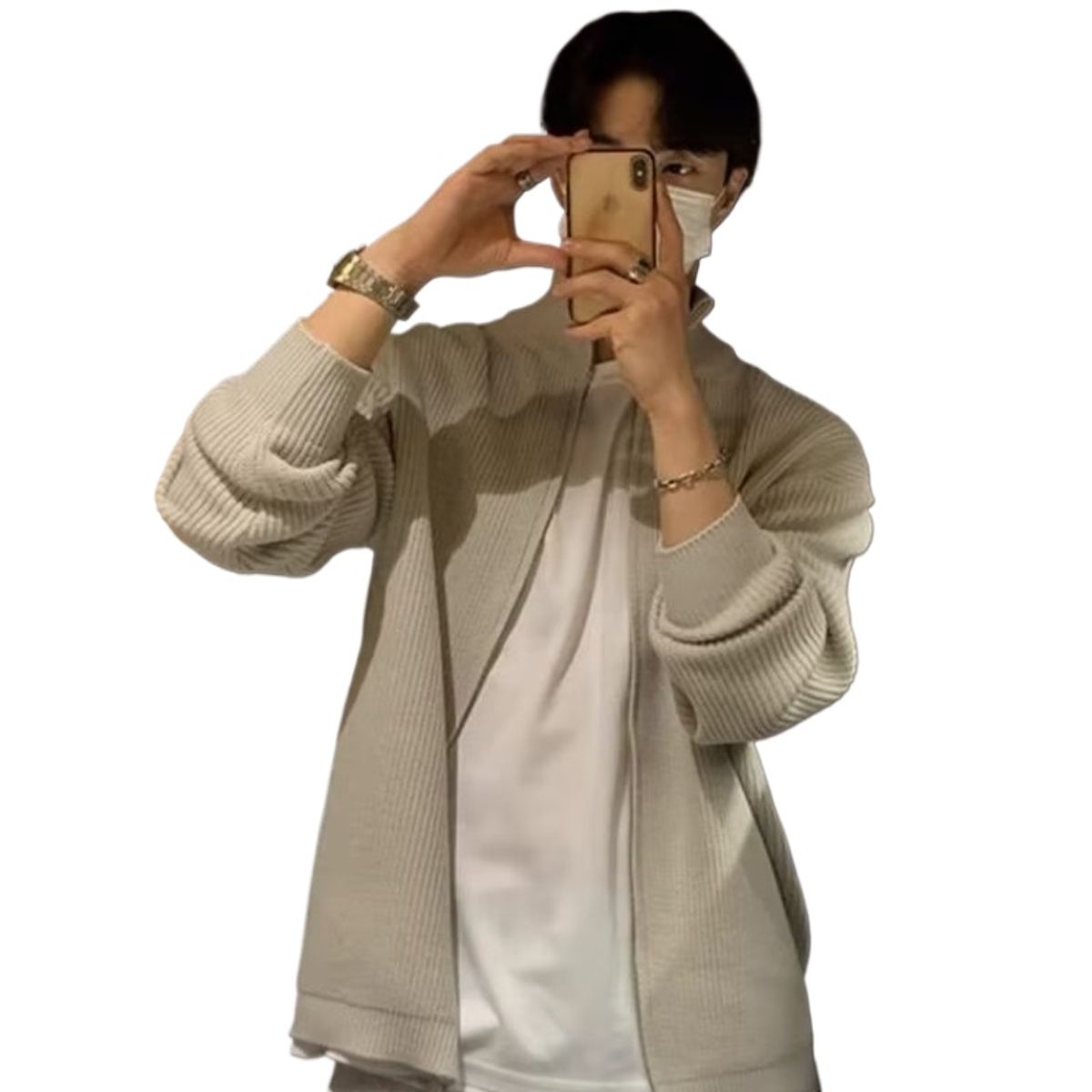 TIOZONEY - Suéter grueso de punto sólido para hombres