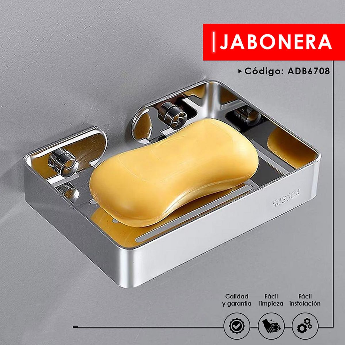 FRATELLI - PORTAJABÓN ACERO INOXIDABLE SATINADO ADB6708