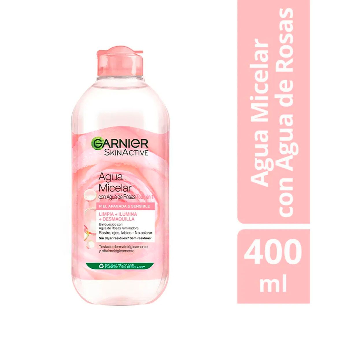 GARNIER - Agua Micelar Garnier Skin Active Agua de Rosas 400ml