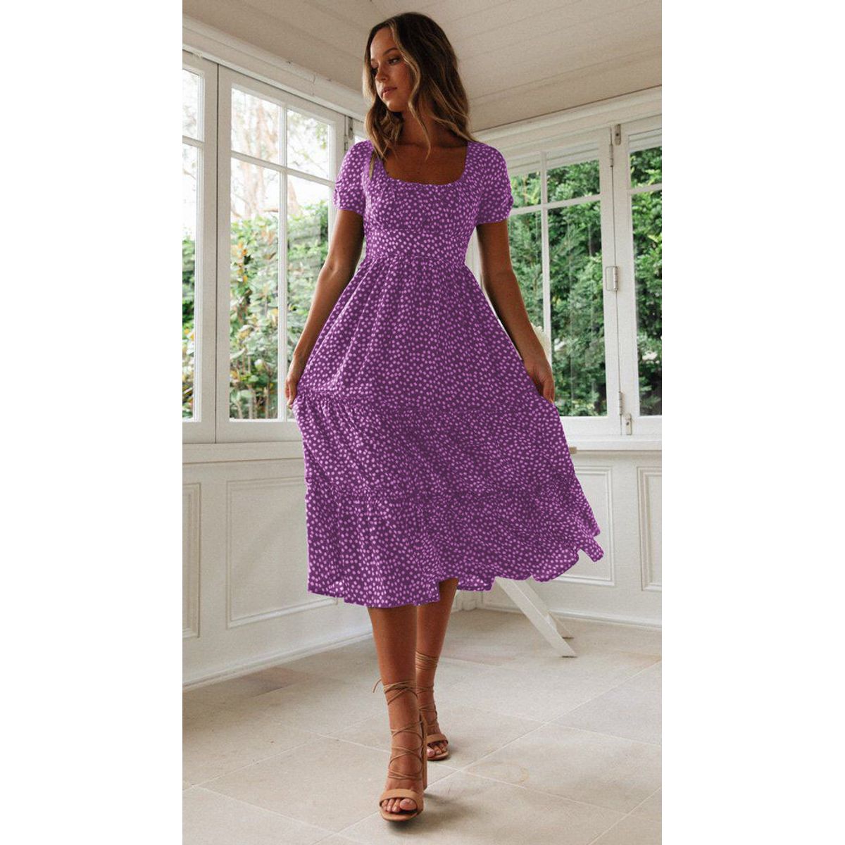 TIOZONEY - Vestido Largo Algodón Mujer