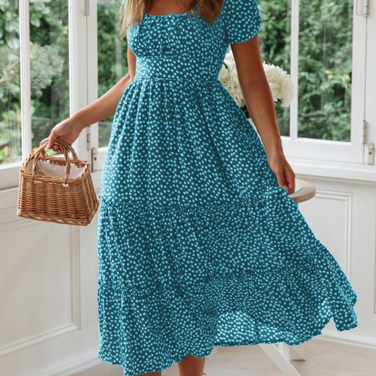 TIOZONEY - Vestido Largo Algodón Mujer