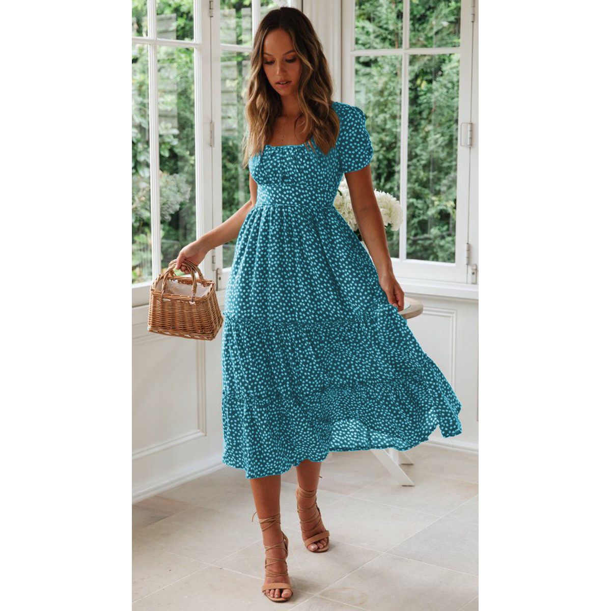 TIOZONEY - Vestido Largo Algodón Mujer