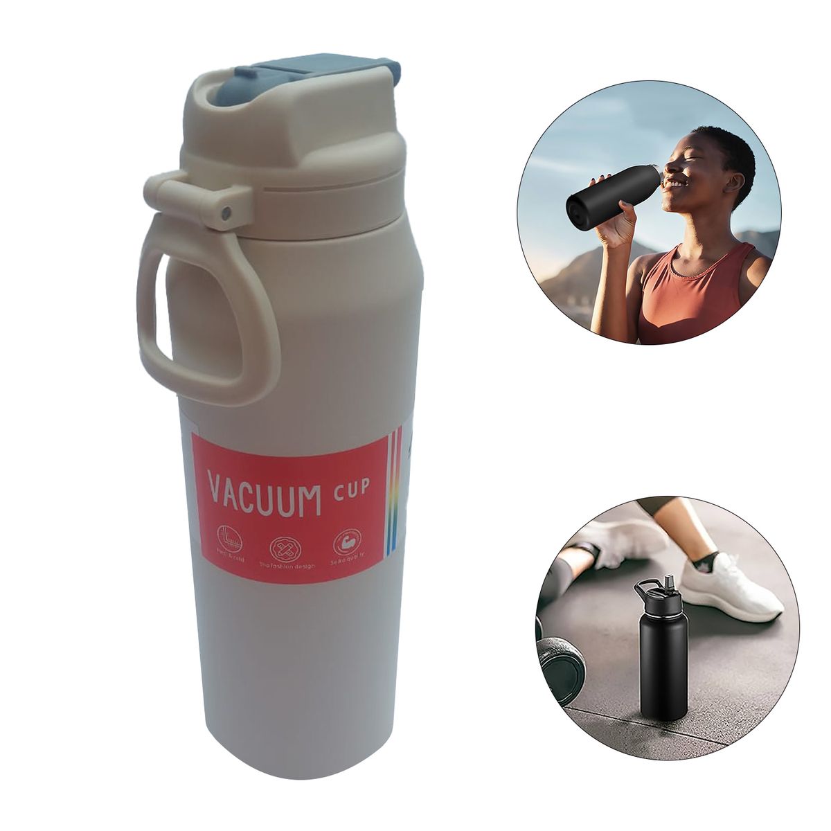 GENERICO - Botella térmica deportiva Tomatodo de Acero Inoxidable Blanco